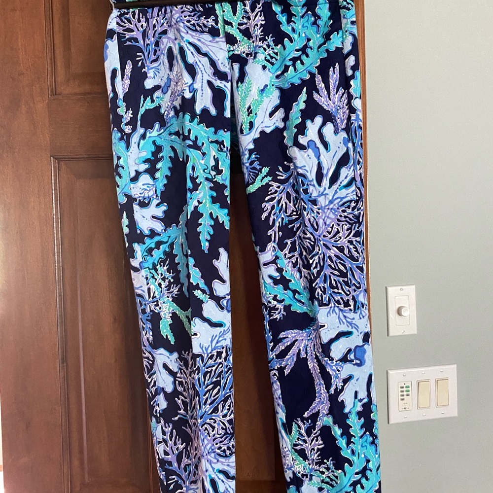 Lilly Pulitzer Blue and Teal coral jeans